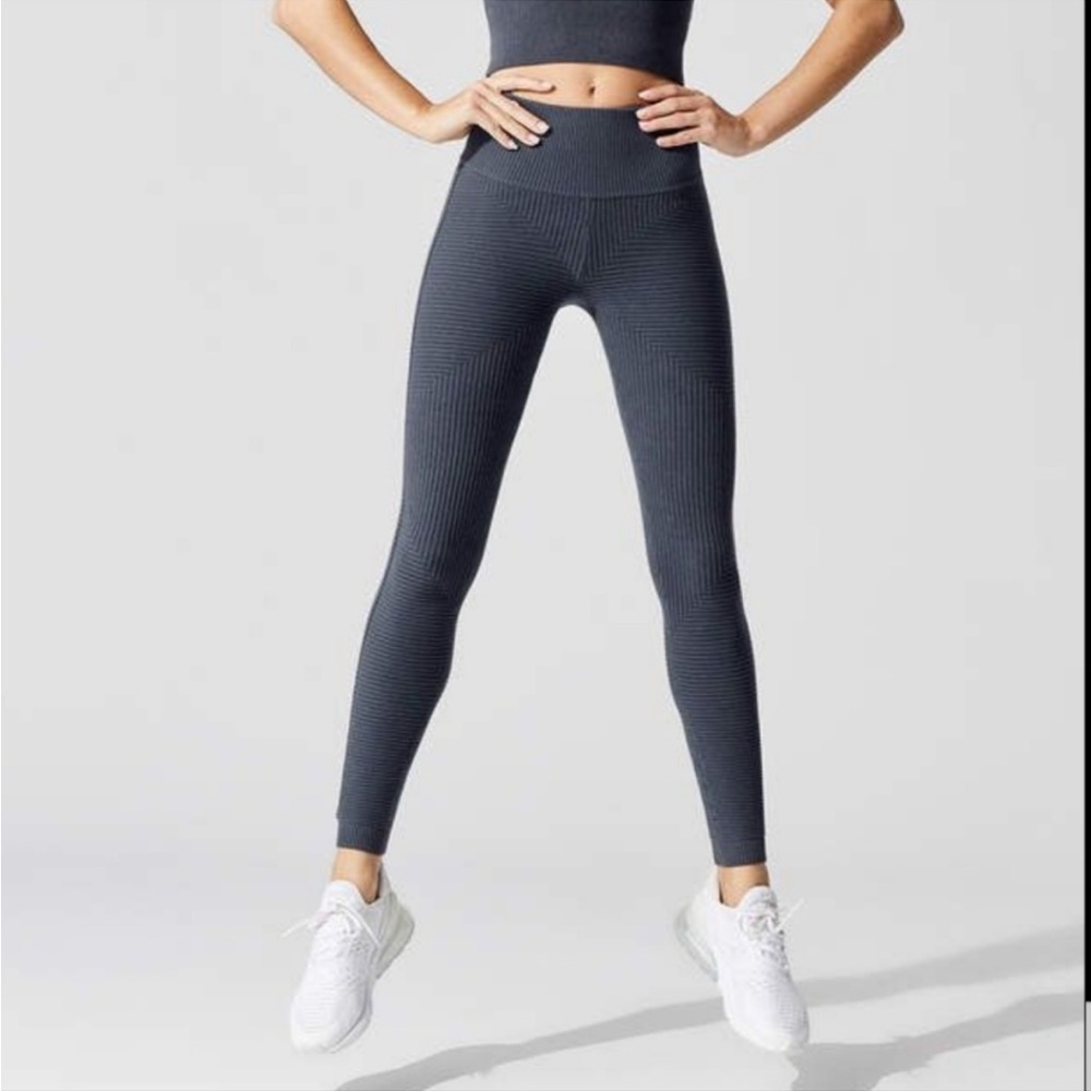 Carbon38 THICK RIBBED MOTO LEGGING AND MATCHING TOP- S